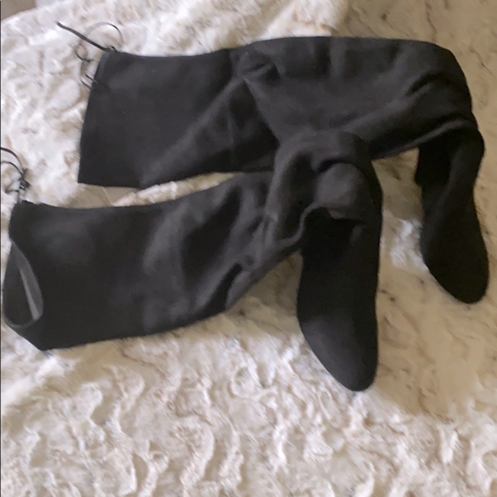 Steve Madden over the knee black suede boots